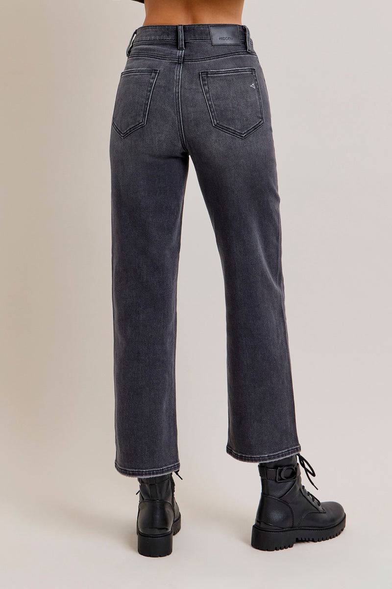 Ella Wide Straight Jeans - Charcoal – Hello Lovely Boutique Nebraska
