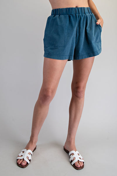 Teal Washed Shorts