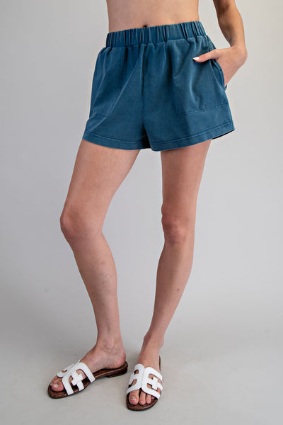 Teal Washed Shorts