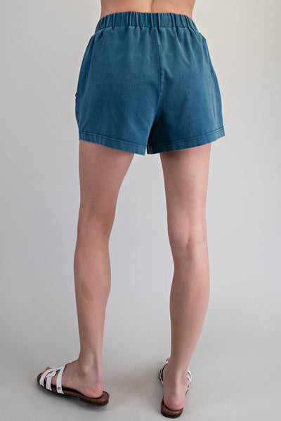 Teal Washed Shorts