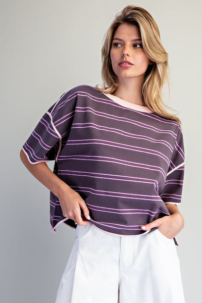 Purple Stripe Tee