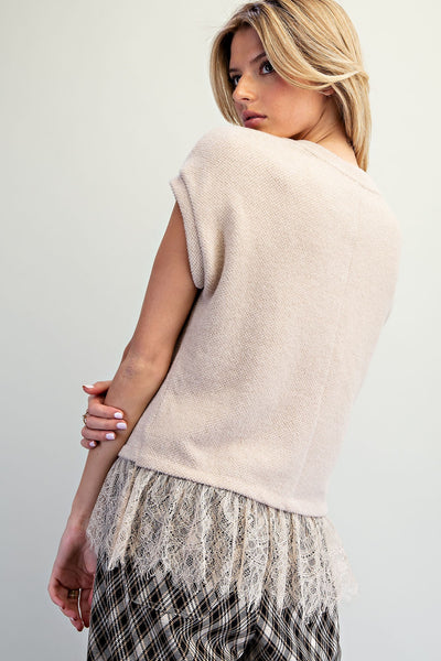 Oatmeal Lace Sweater