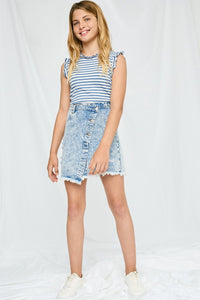 GIRLS Asymetrical Denim Skirt