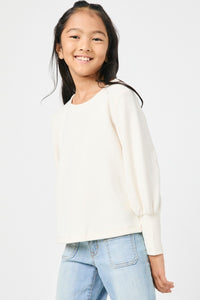 GIRLS Ribbed Top - Ivory