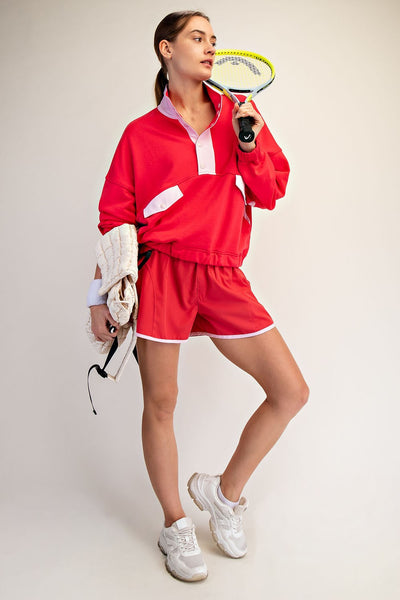 HLB French Terry Playful Set - Red/Pink