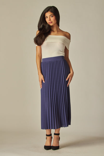 Romance Pleated Satin Skirt