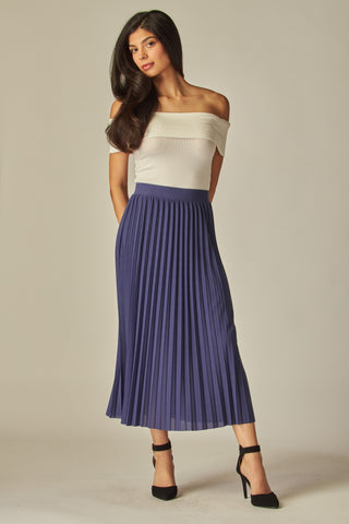 Romance Pleated Satin Skirt