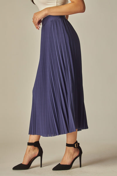 Romance Pleated Satin Skirt