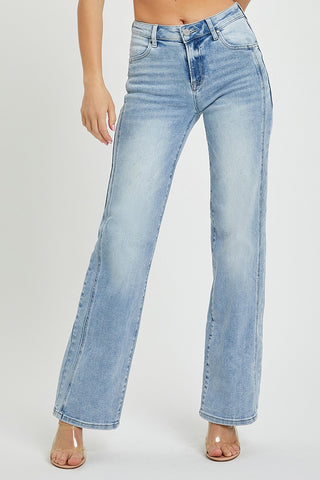 Mid Rise Straight Jeans