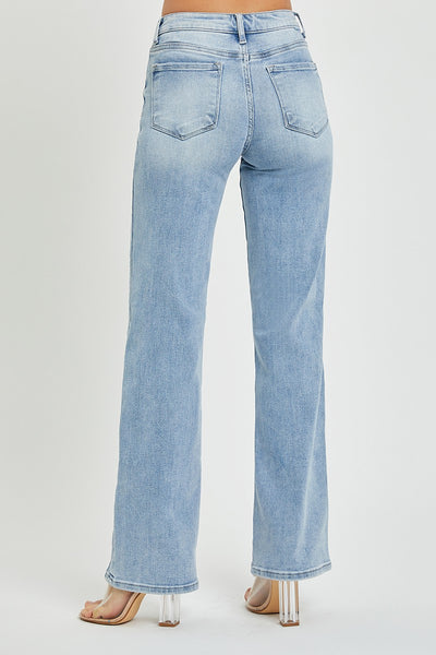 Mid Rise Straight Jeans