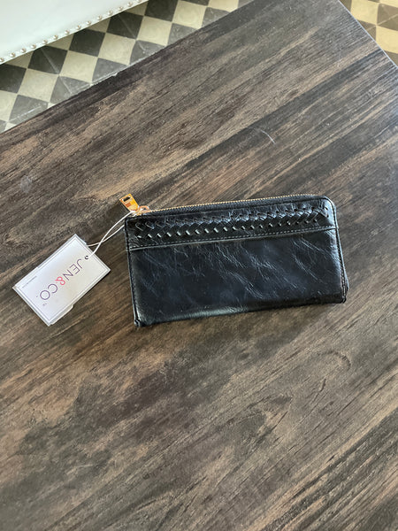Brea Braided Wallet - Black