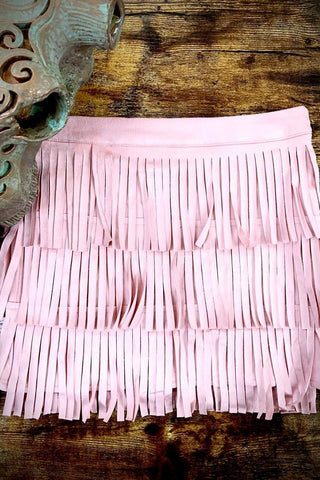 GIRLS Pink Fringe Skirt