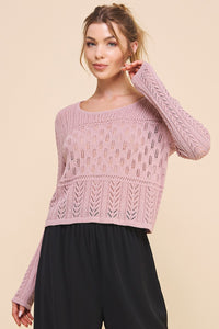 Mauve Pointelle Top