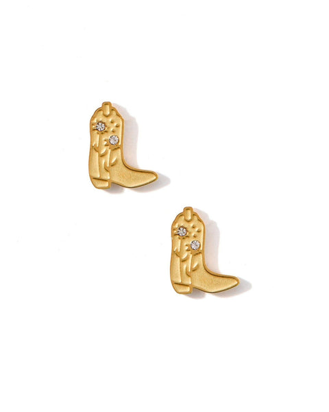Screwback Stud Earrings - Daisy Cowgirl Boot