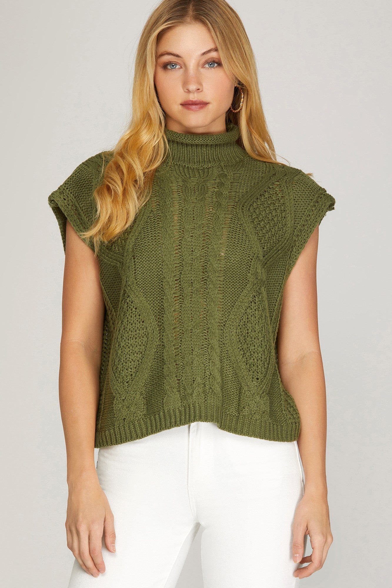 Mock Neck Oversized Sweater Tank