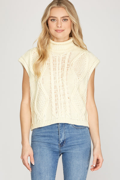 Mock Neck Oversized Sweater Tank