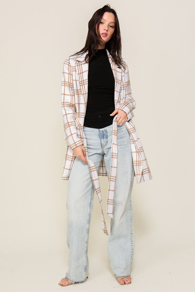 Emily Plaid Coat - Cream