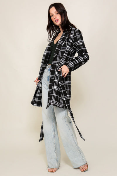 Emily Plaid Coat - Black