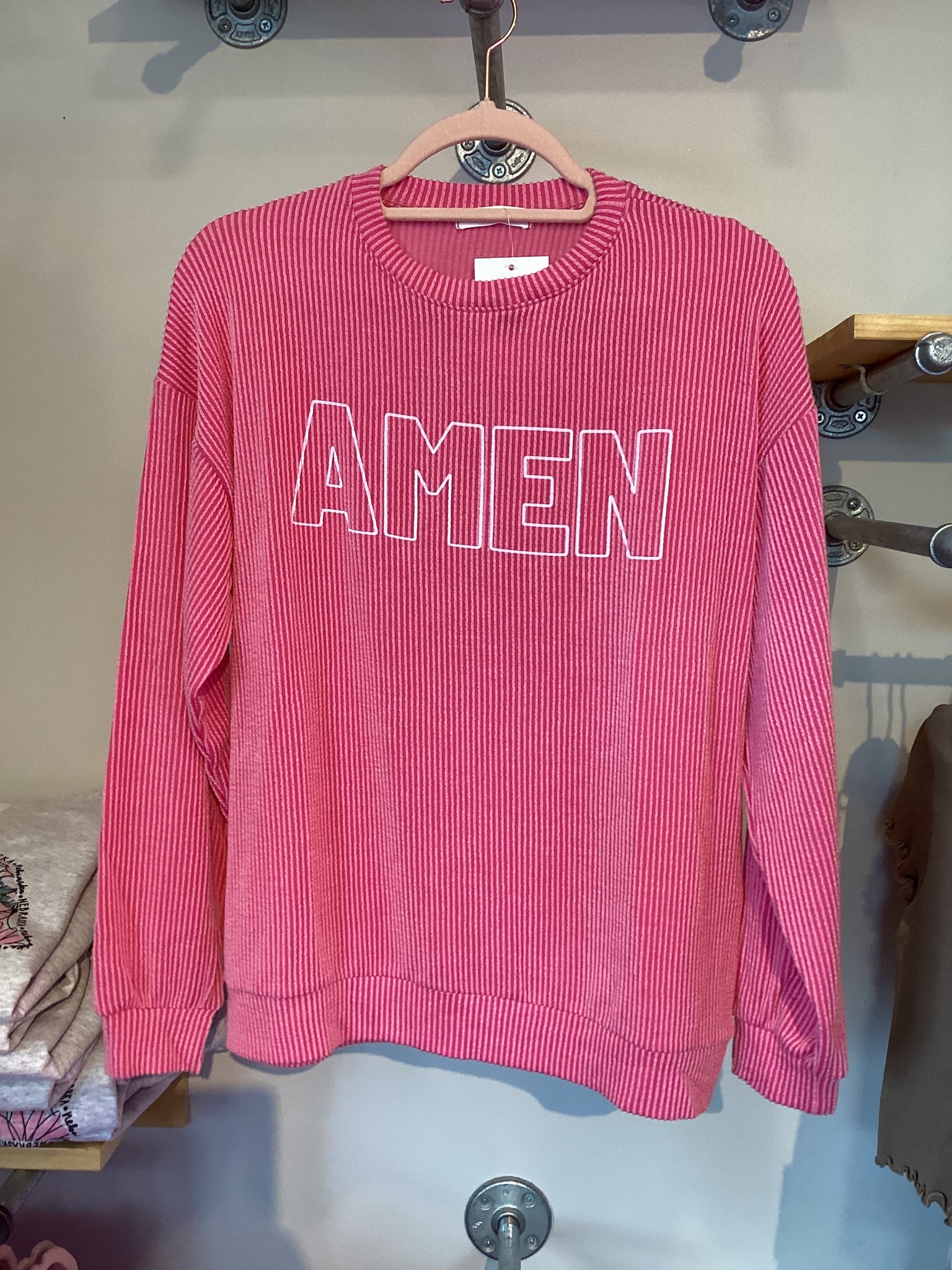 Ribbed AMEN Graphic Sweater