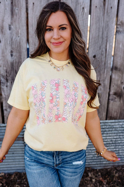 Floral Mama Graphic Tee - Butter