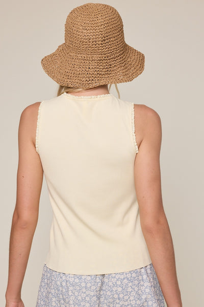 Butter Trim Ribbed Tank