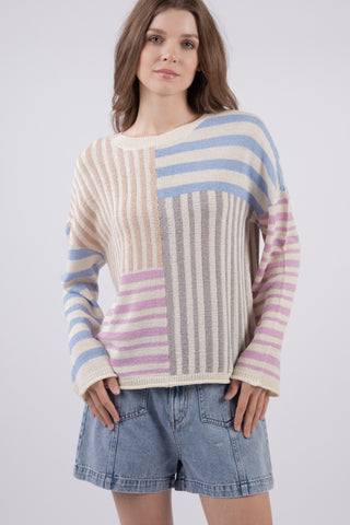Multi Color Stripe Knit Top