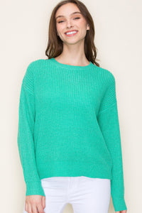 Emerald Open Weave Top