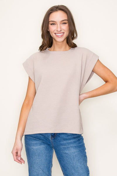 Steph Cloudy Knit Short Sleeve - BLACK
