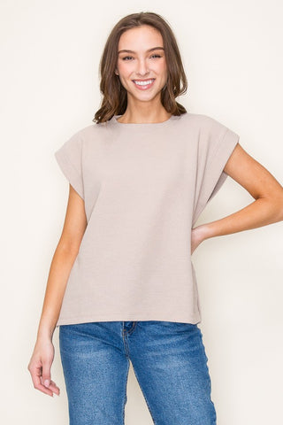 Steph Cloudy Knit Short Sleeve - BLACK