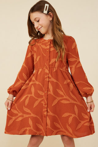 GIRLS Rust Patch Dress