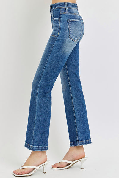 High Rise Ankle Flare Jeans