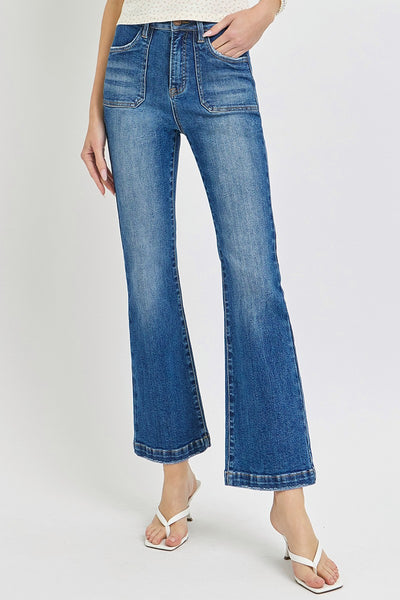 High Rise Ankle Flare Jeans