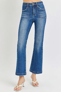 High Rise Ankle Flare Jeans