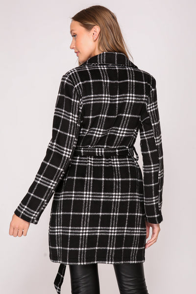 Emily Plaid Coat - Black