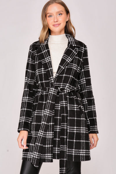 Emily Plaid Coat - Black