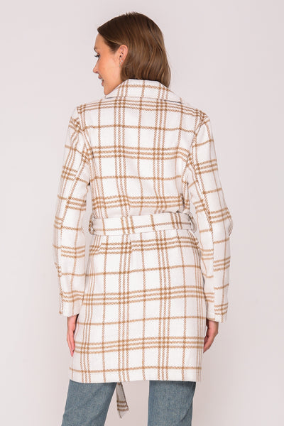 Emily Plaid Coat - Cream