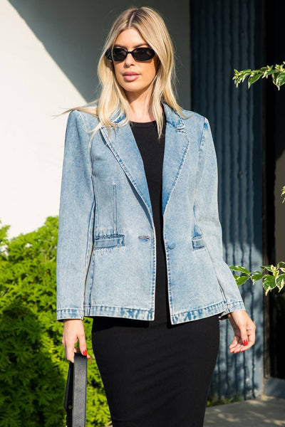 Bella Washed Denim Blazer