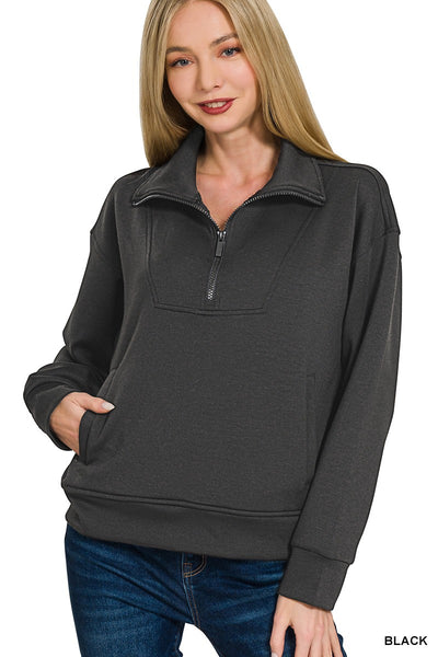 Scuba Half Zip Pullover - Black
