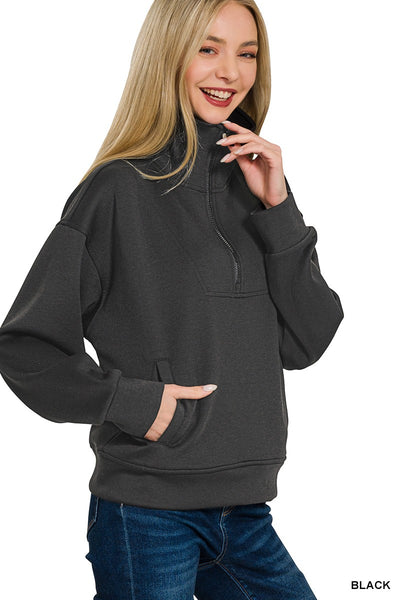 Scuba Half Zip Pullover - Black