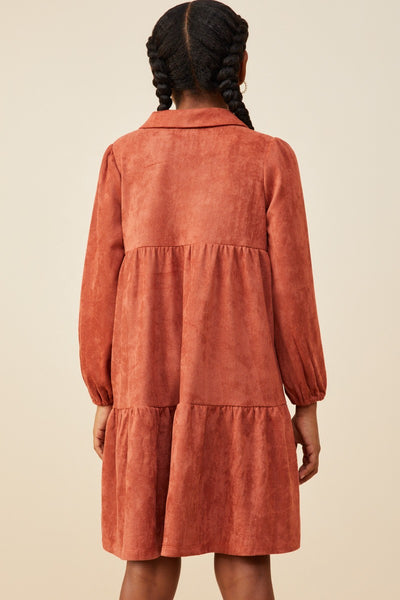 GIRLS Suede Dress - RUST