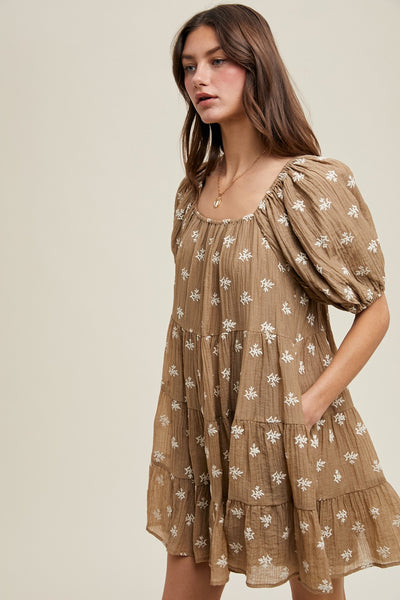Jenna Embroidered Floral Dress