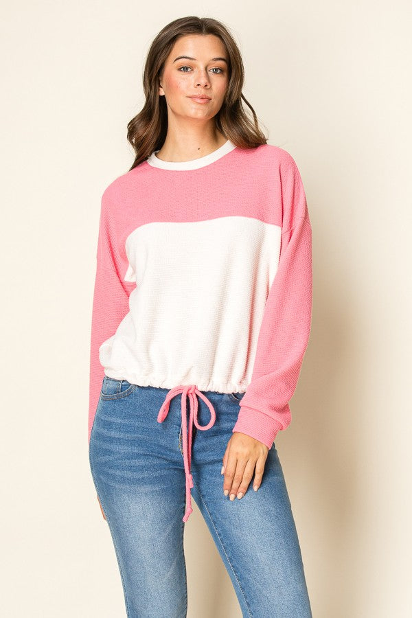 Tie Waist Colorblock Top – Hello Lovely Boutique Nebraska