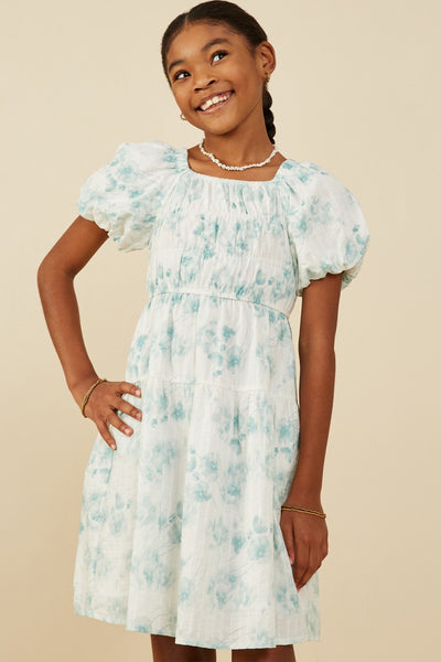 GIRLS Floral Jade Dress