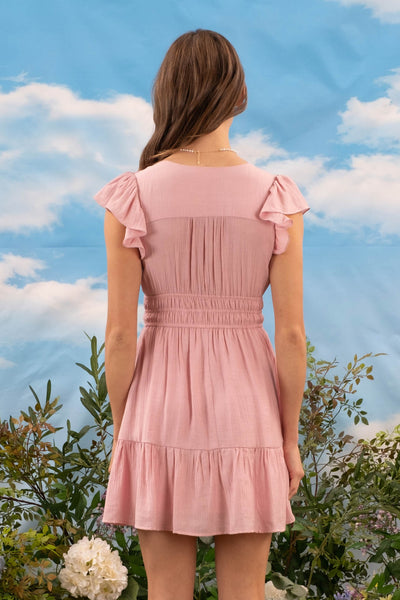 Pink Ruffle Mini Dress