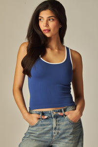 Navy Contrast Tank