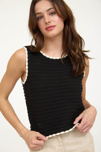 Black Crochet Tank