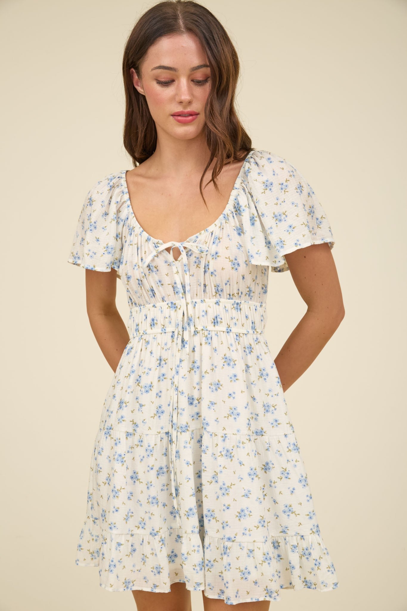 Blue Blossom Mini Dress