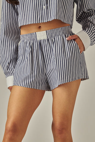 Pinstripe Boxer Shorts - Black