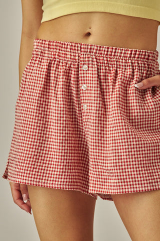 Plaid Boxer Shorts - Red