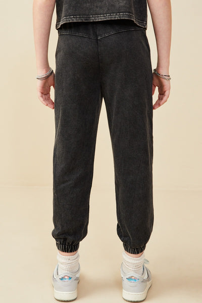 GIRLS Washed Black Joggers
